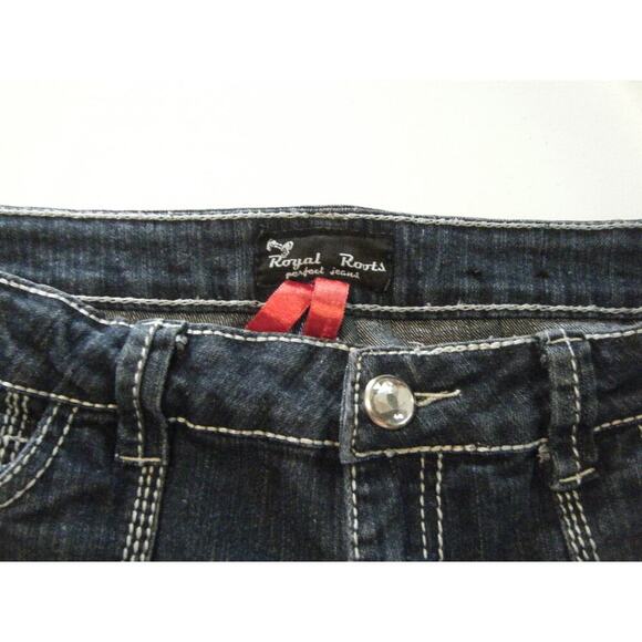 Royal Roots Perfect Jeans Size 9/10 Women's Dark Wash Capri Jeans - Picture 2 of 6